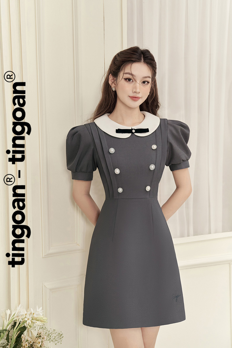 CLASSIE DRESS VER2 (KHÔNG CÚC TAY)/GR