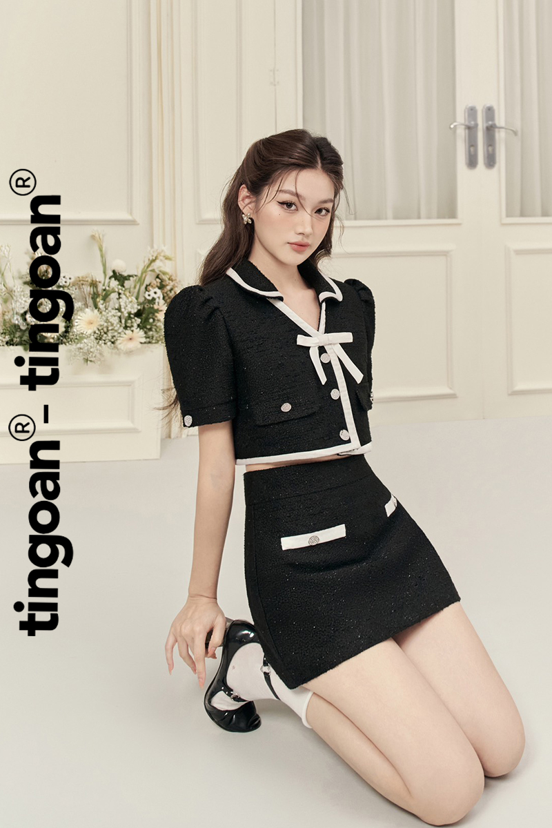 YUKA YUKA TWEED TOP/BL