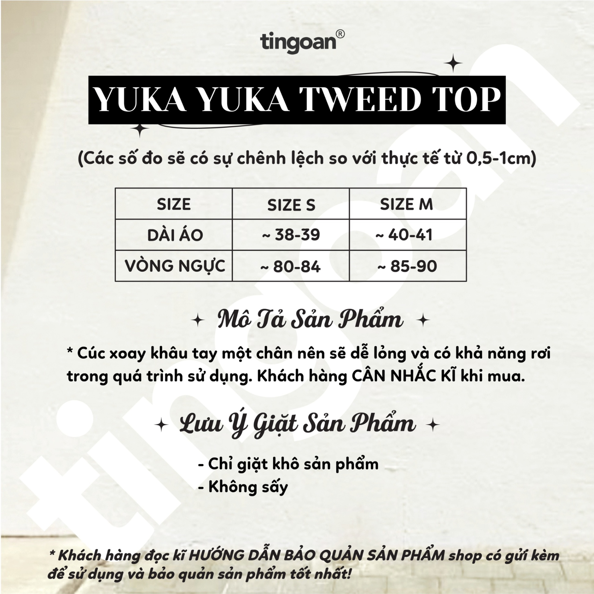 YUKA YUKA TWEED TOP/BL