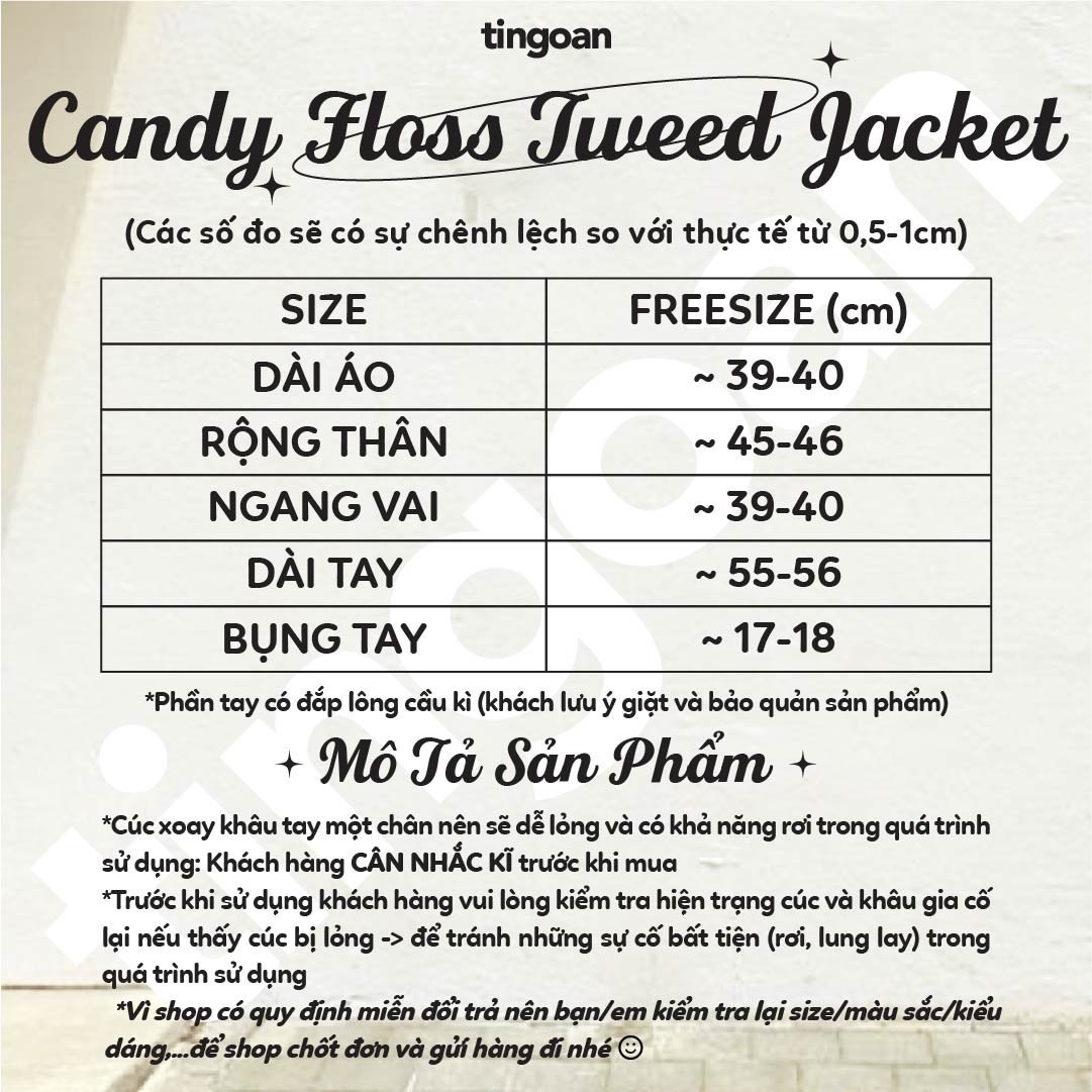 CANDY FLOSS TWEED CROP/BL/FS
