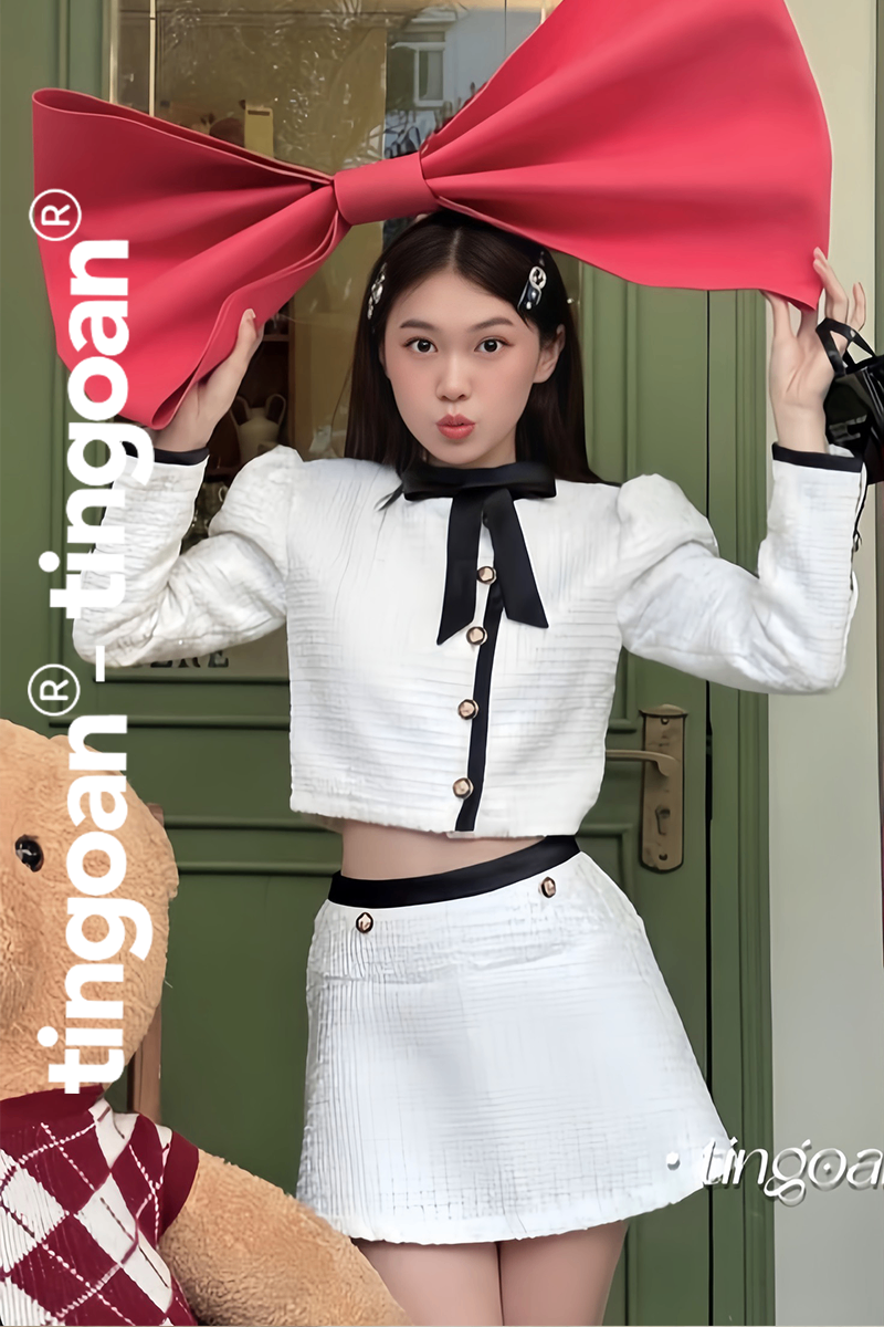 ROSE TEA TOP/WH