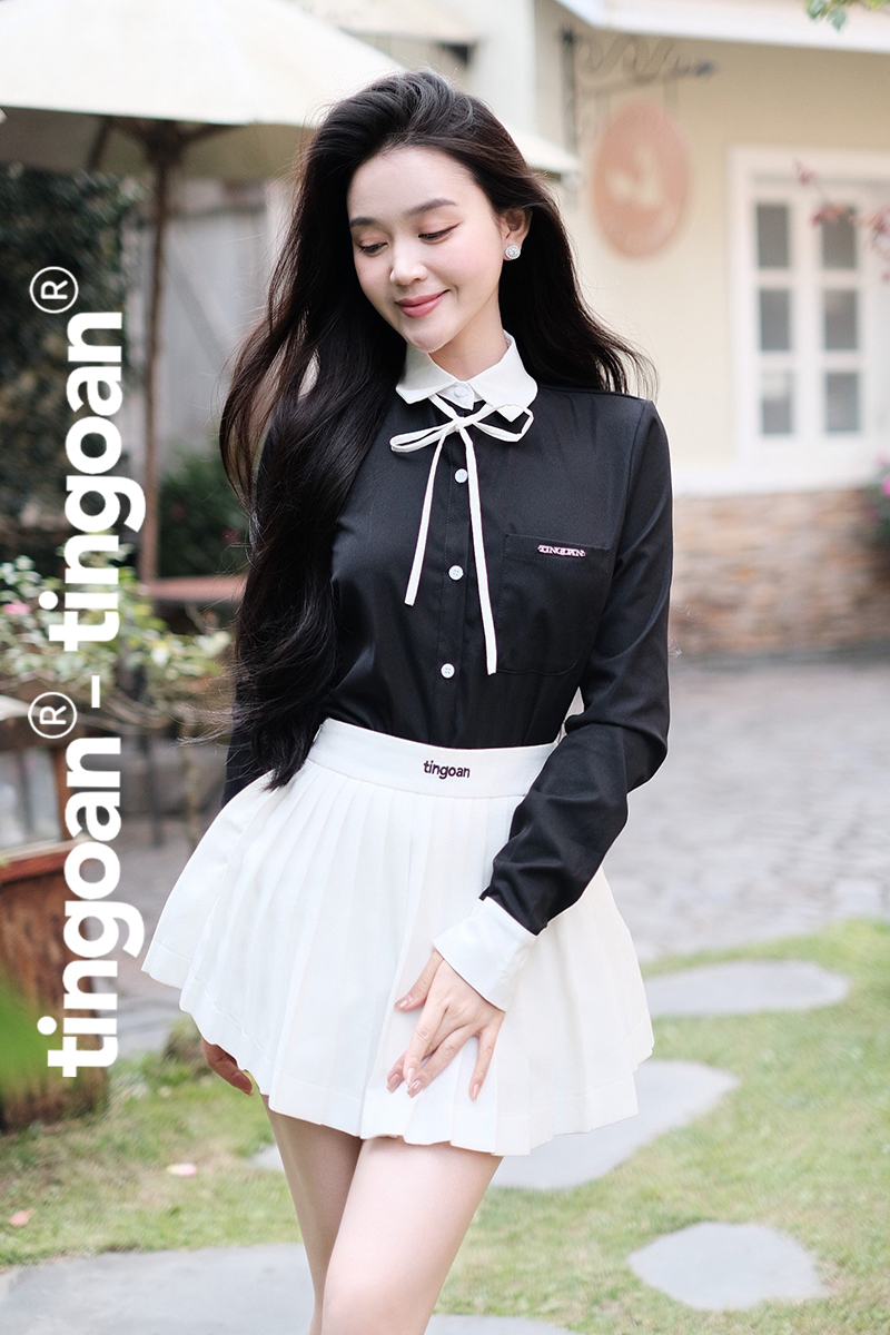 YULIA SHIRT/BL-WH