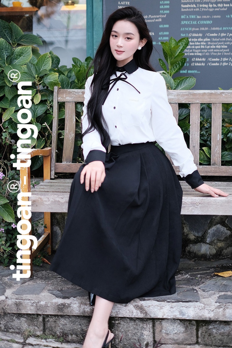 YULIA SHIRT/WH-BL