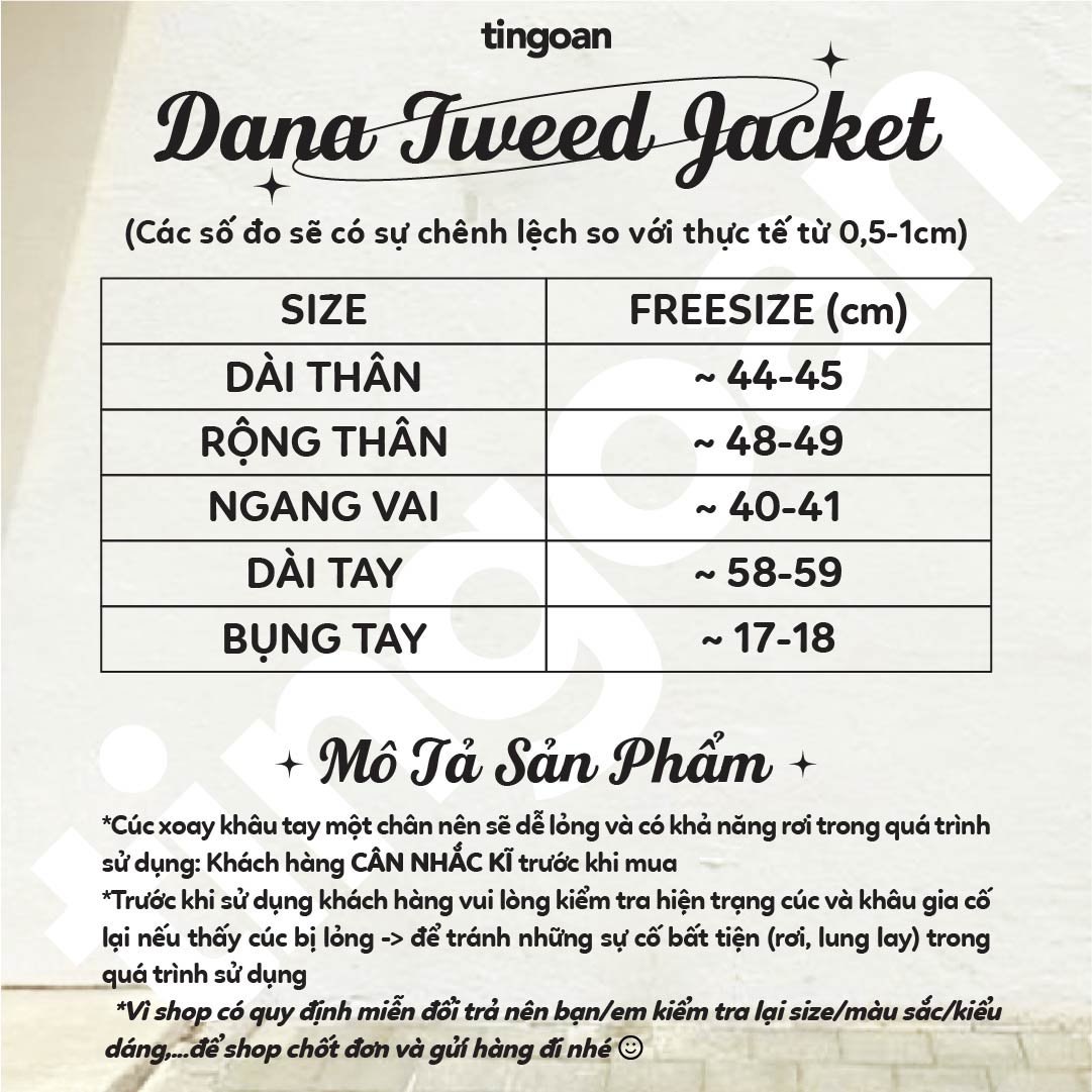 DANA TWEED JACKET/WH/FS