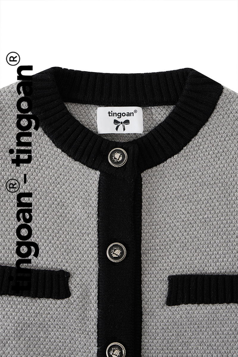 JENNIFER CARDIGAN/XÁM VIỀN ĐEN/FS