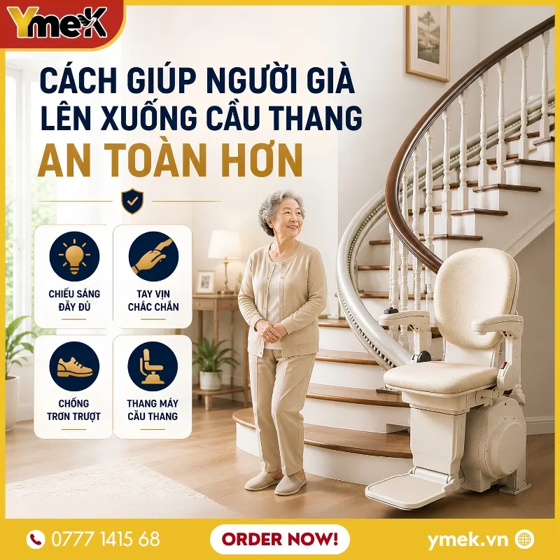 Cách Giúp Người Già Lên Xuống Cầu Thang An Toàn Hơn
