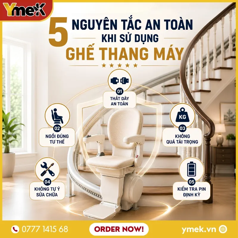 5 Nguyên Tắc An Toàn Khi Sử Dụng Ghế Thang Máy (Chi Tiết)