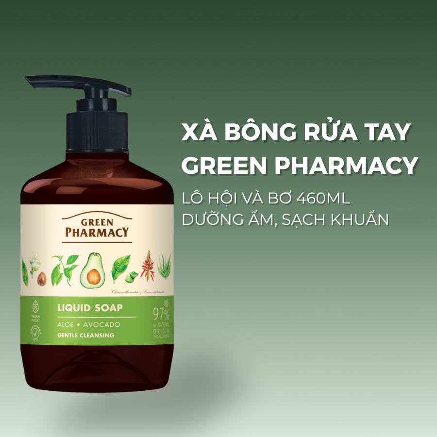 Green Pharmacy Xà phòng rửa tay Lô hội và Bơ 460ml