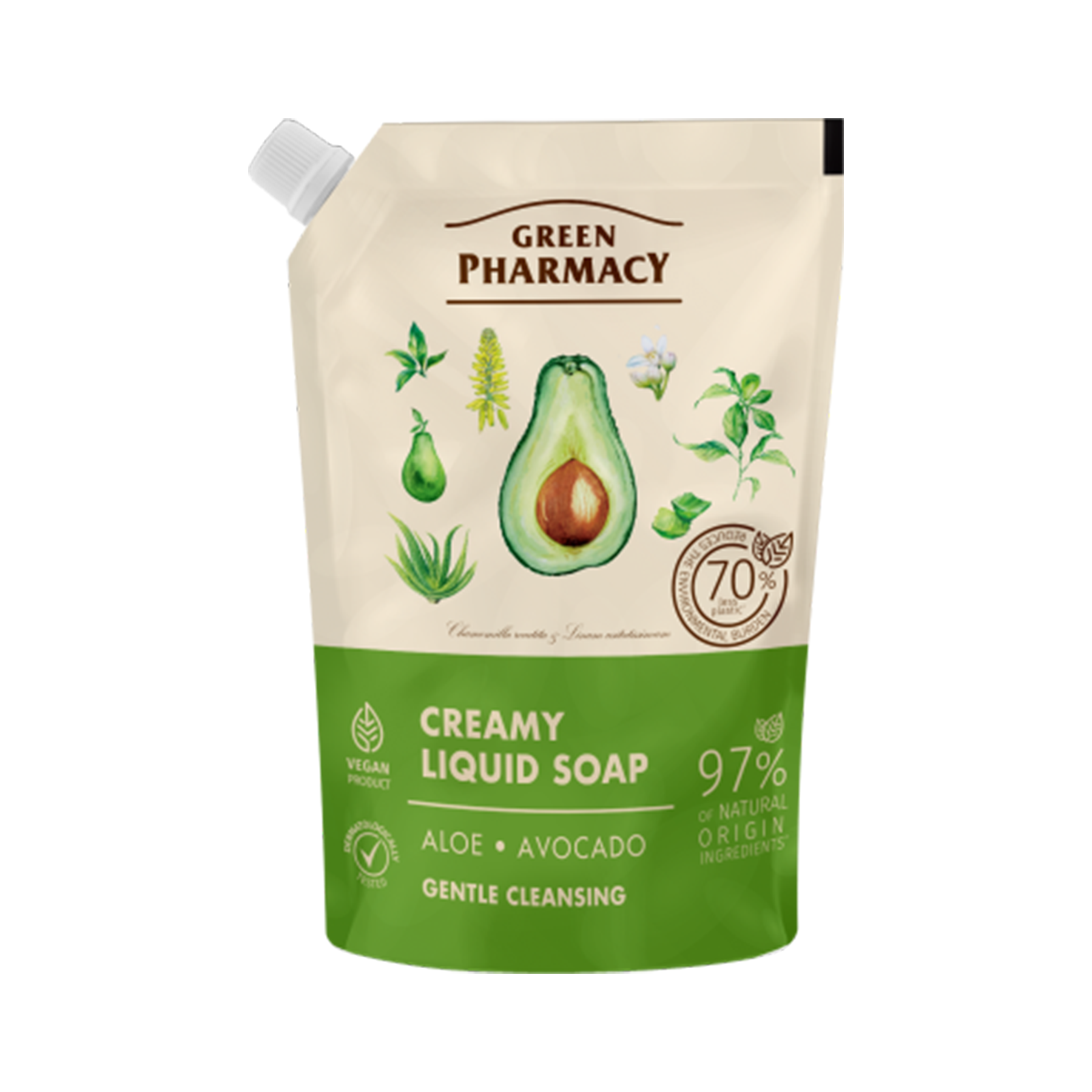  Green Pharmacy Xà phòng rửa tay Lô hội và Bơ dạng túi 460ml 