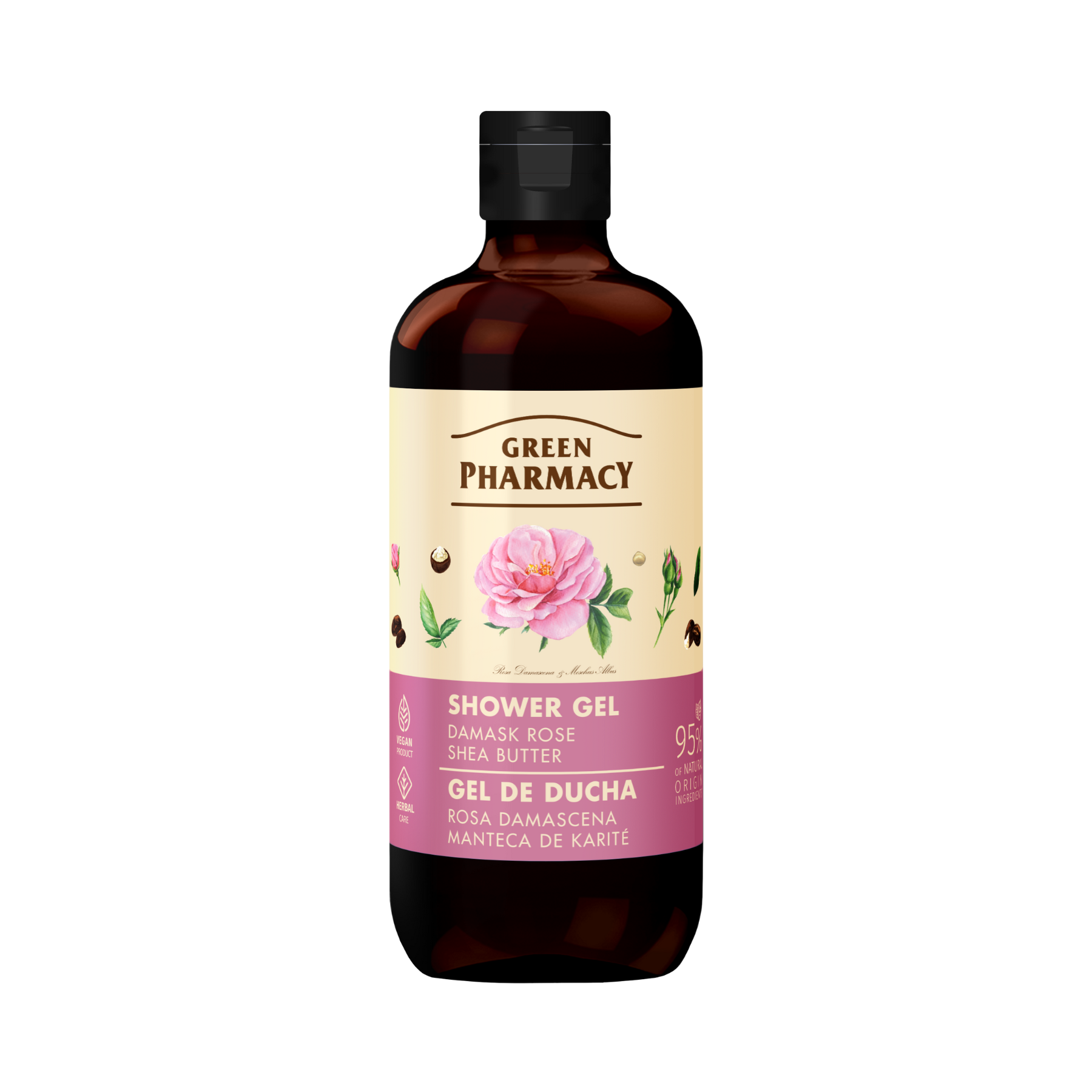  Green Pharmacy Gel tắm Hoa hồng Damask và Bơ hạt mỡ 500ml 