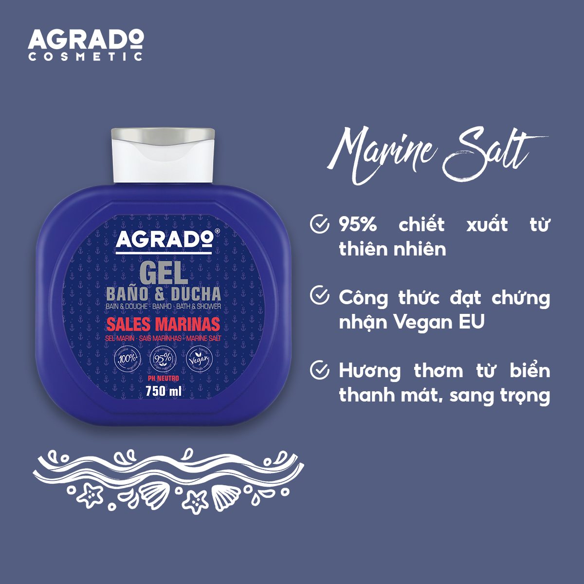  Agrado Sữa tắm Marine Salt 750ml 
