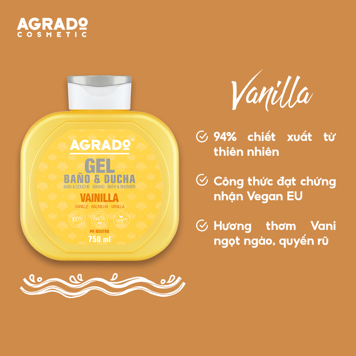  Agrado Sữa tắm Vanila 750ml 