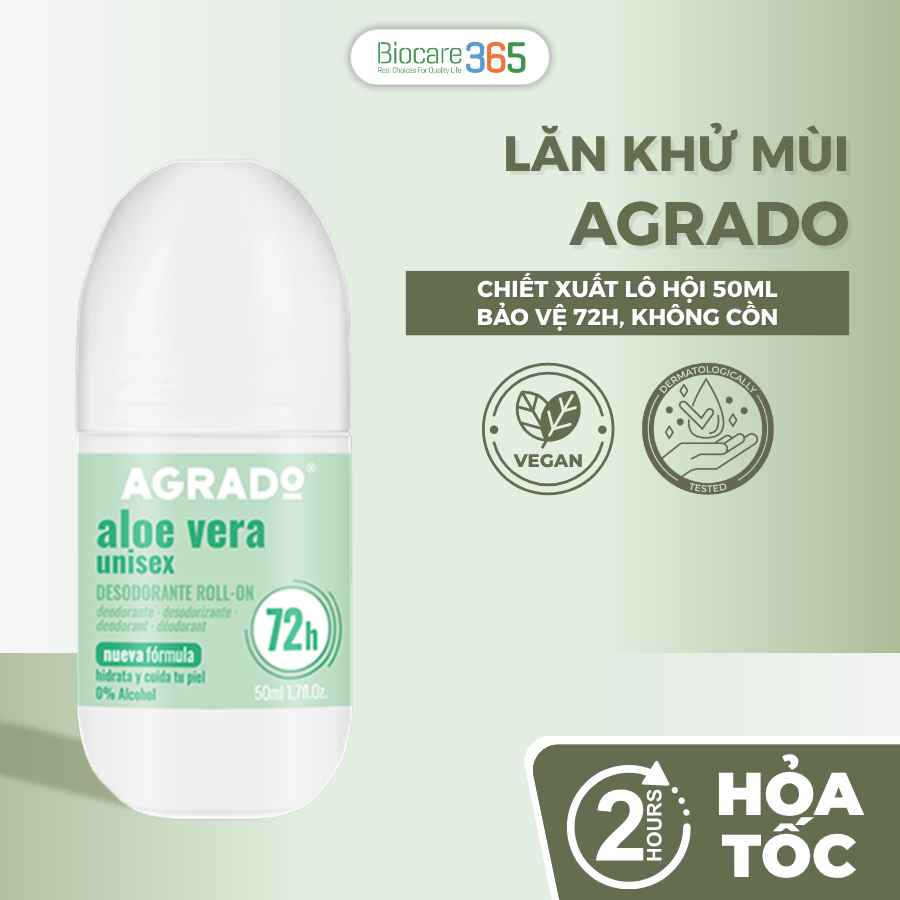 Agrado Lăn khử mùi lô hội Unisex 50ml