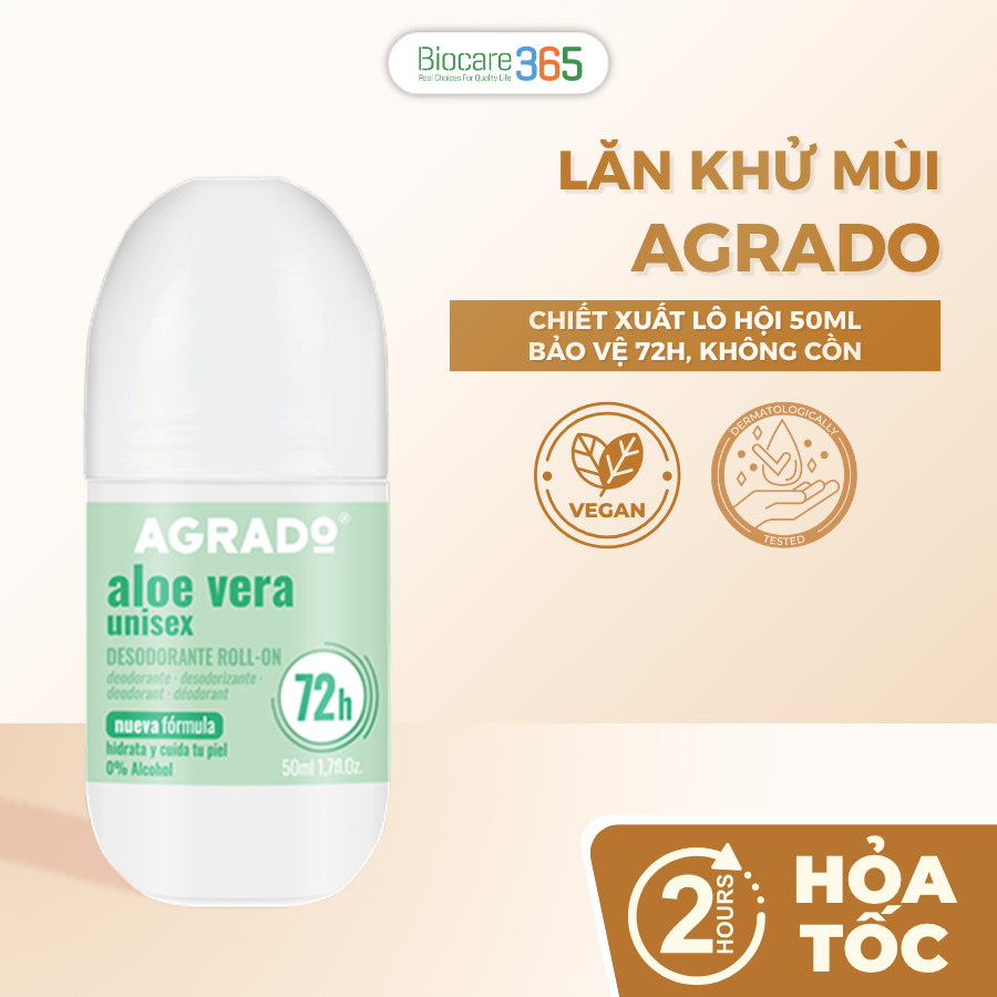 Agrado Lăn khử mùi lô hội Unisex 50ml