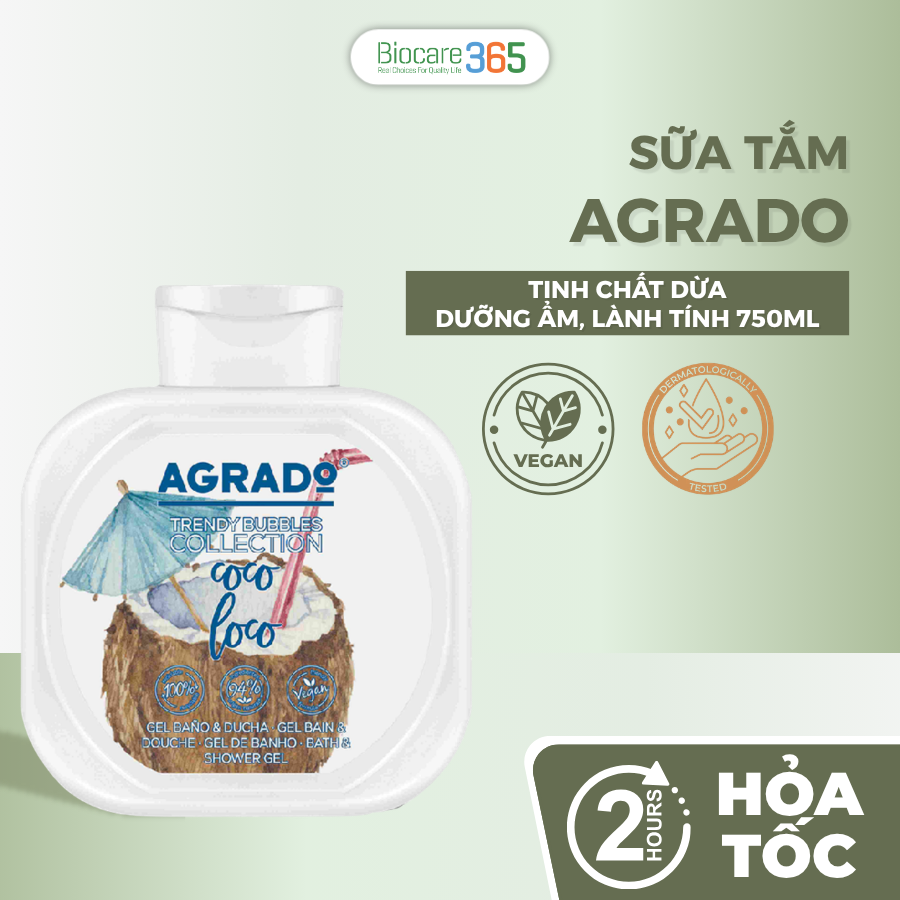 Agrado Sữa tắm huơng Dừa 750ml