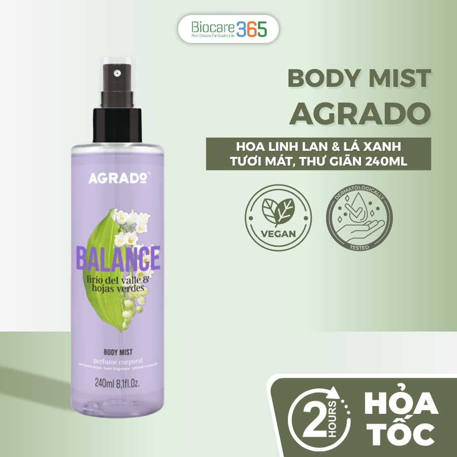 Agrado Xịt thơm toàn thân Balance 240ml