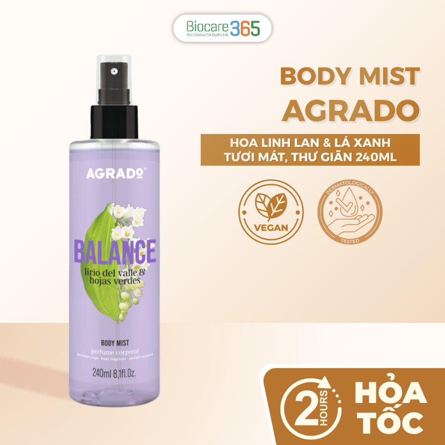 Agrado Xịt thơm toàn thân Balance 240ml