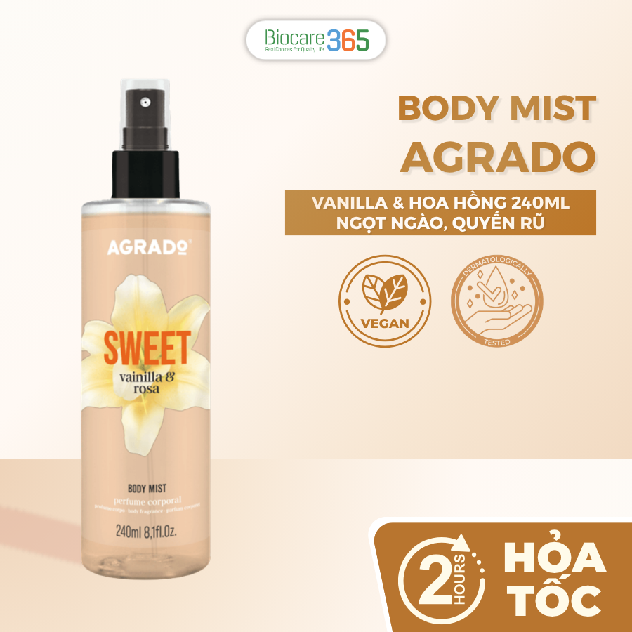 Agrado Xịt thơm toàn thân Sweet 240ml