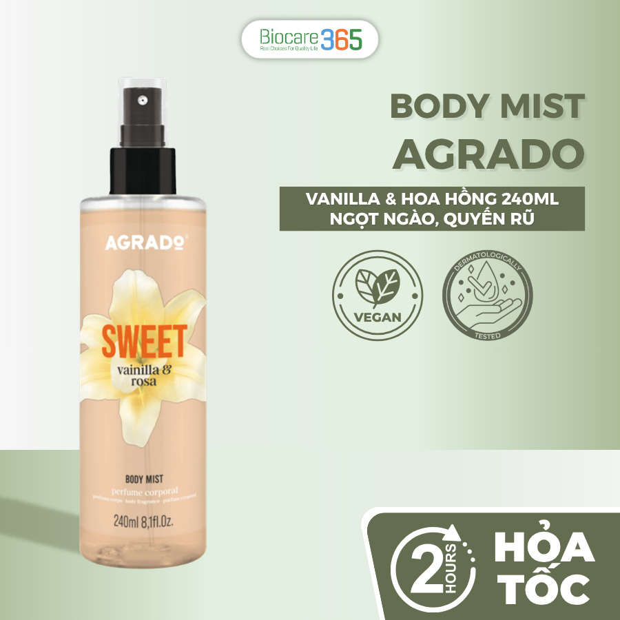 Agrado Xịt thơm toàn thân Sweet 240ml