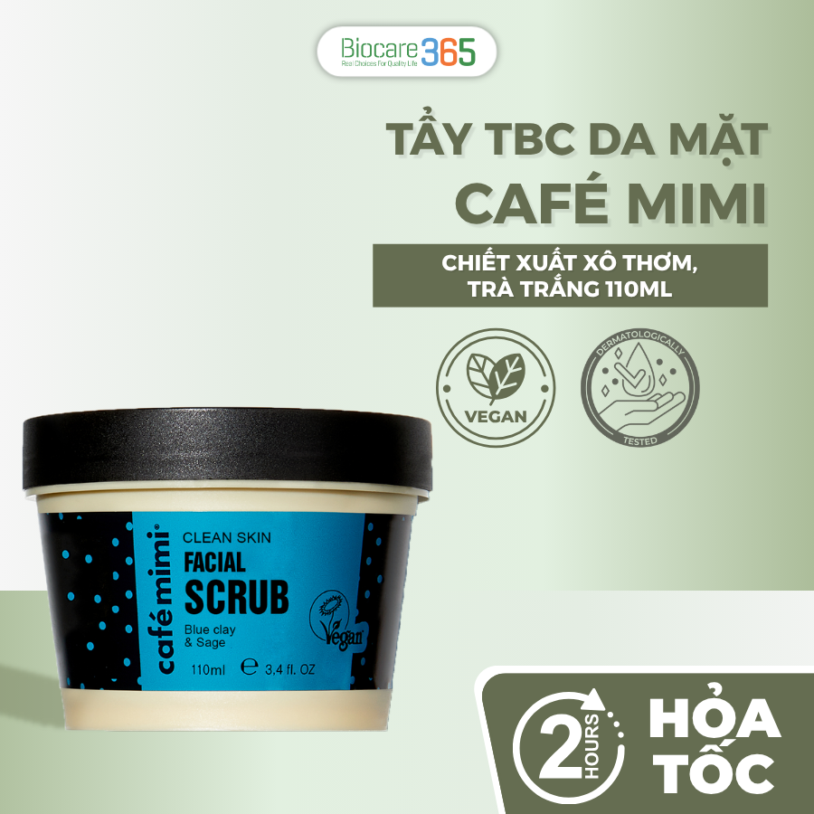 CAFÉ MIMI Tẩy tế bào chết da mặt Clean skin, 110ml