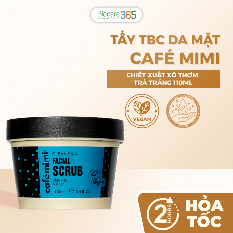 CAFÉ MIMI Tẩy tế bào chết da mặt Clean skin, 110ml