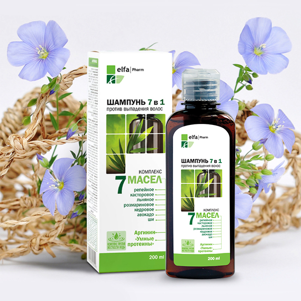 Dầu gội Elfa Pharm 7in1 chống rụng tóc chiết xuất 7 loại tinh dầu thảo dược 200ml