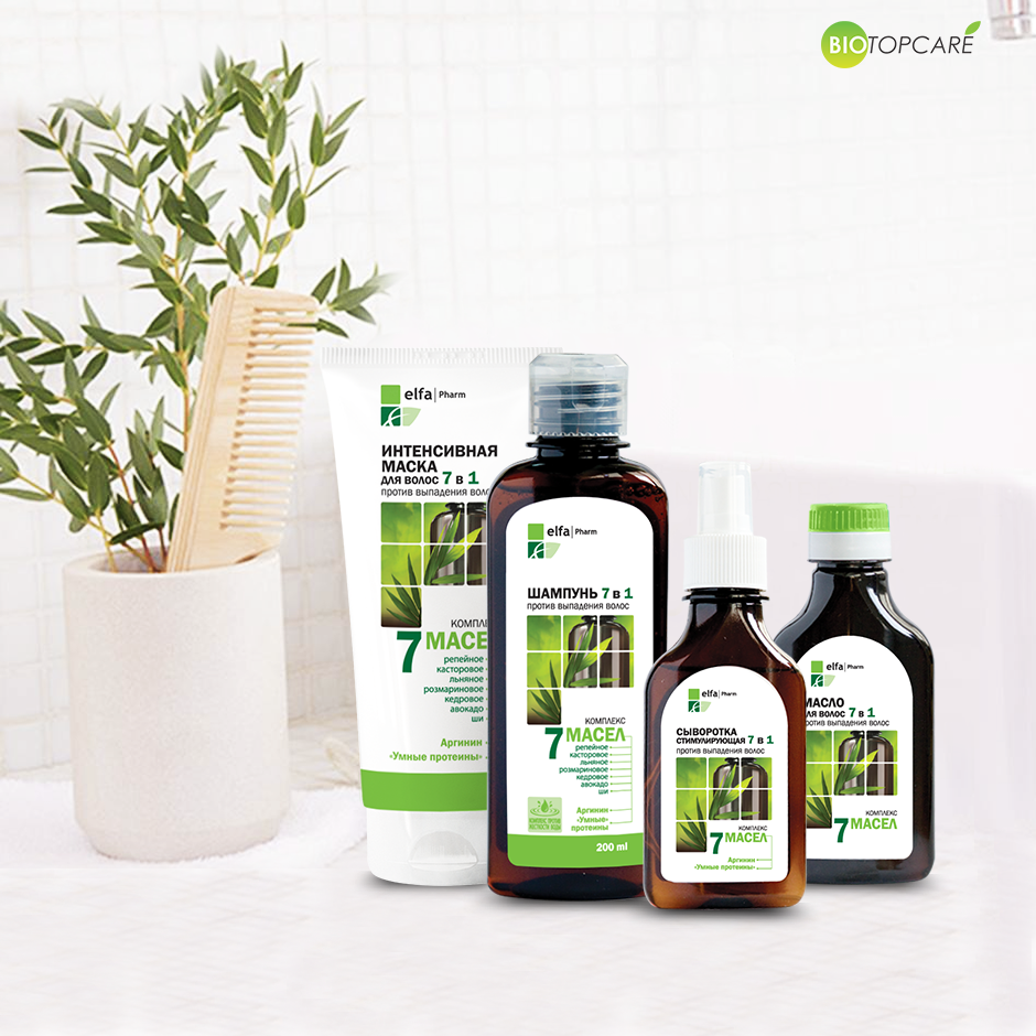 Dầu gội Elfa Pharm 7in1 chống rụng tóc chiết xuất 7 loại tinh dầu thảo dược 200ml