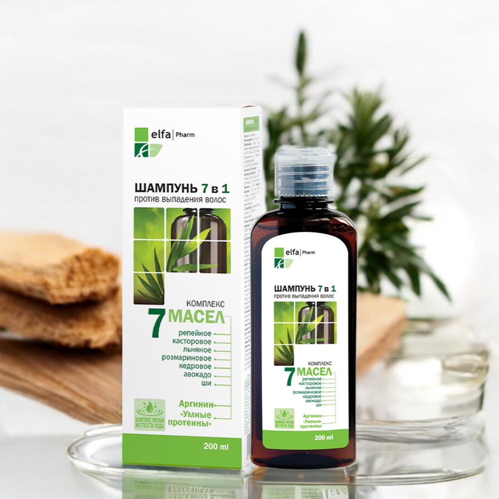  Dầu gội Elfa Pharm 7in1 chống rụng tóc chiết xuất 7 loại tinh dầu thảo dược 200ml 