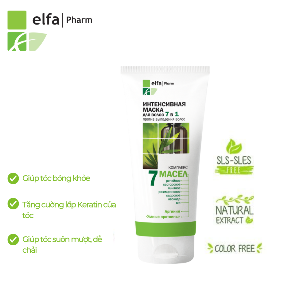 Dầu xả Elfa Pharm 7in1 chống rụng tóc chiết xuất 7 loại tinh dầu thảo dược 200ml