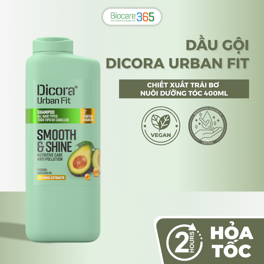 Dicora Dầu gội dành cho mọi loại tóc chiết xuất trái bơ, 400ml