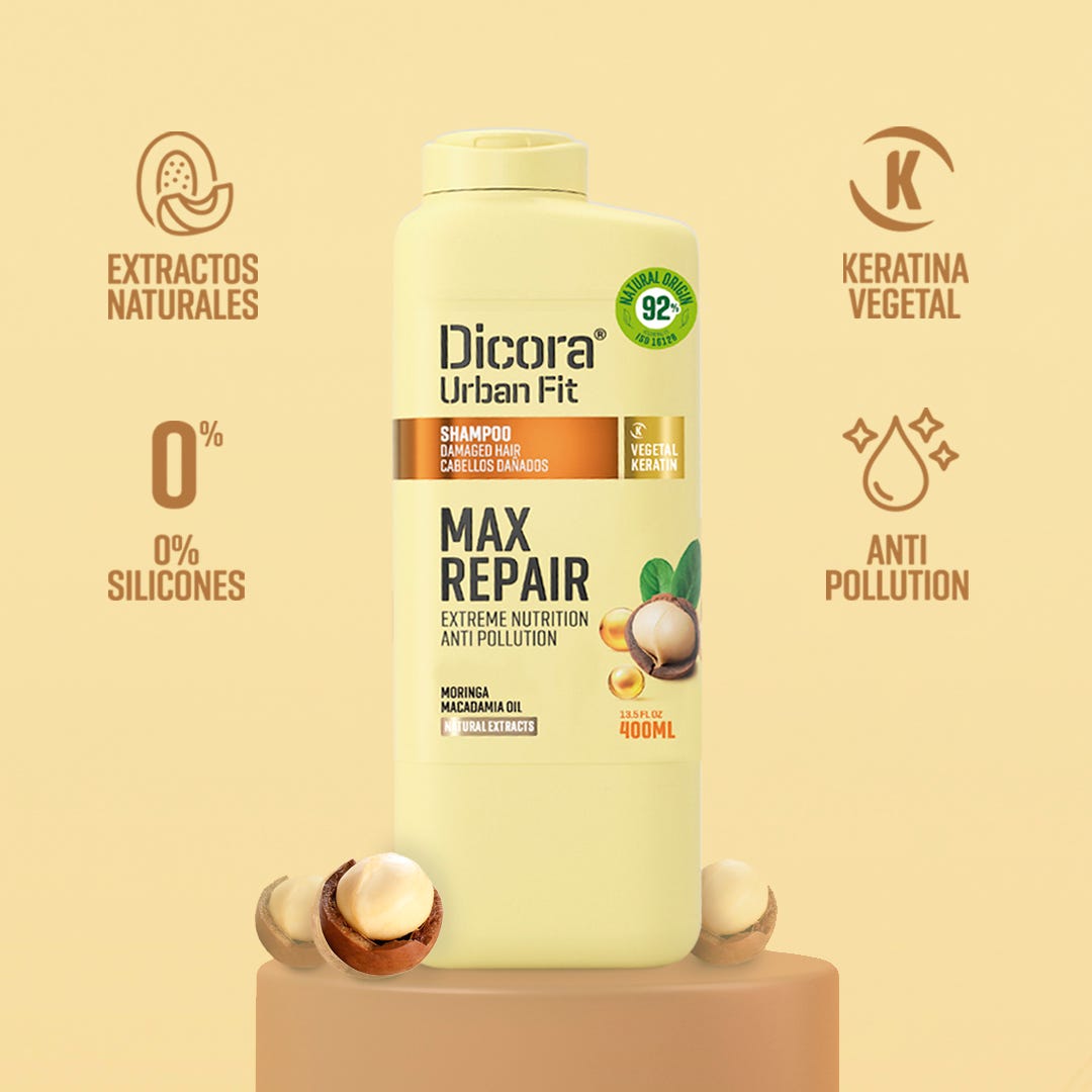 Dicora Dầu gội dành cho tóc hư tổn chiết xuất tinh dầu Macca, 400ml