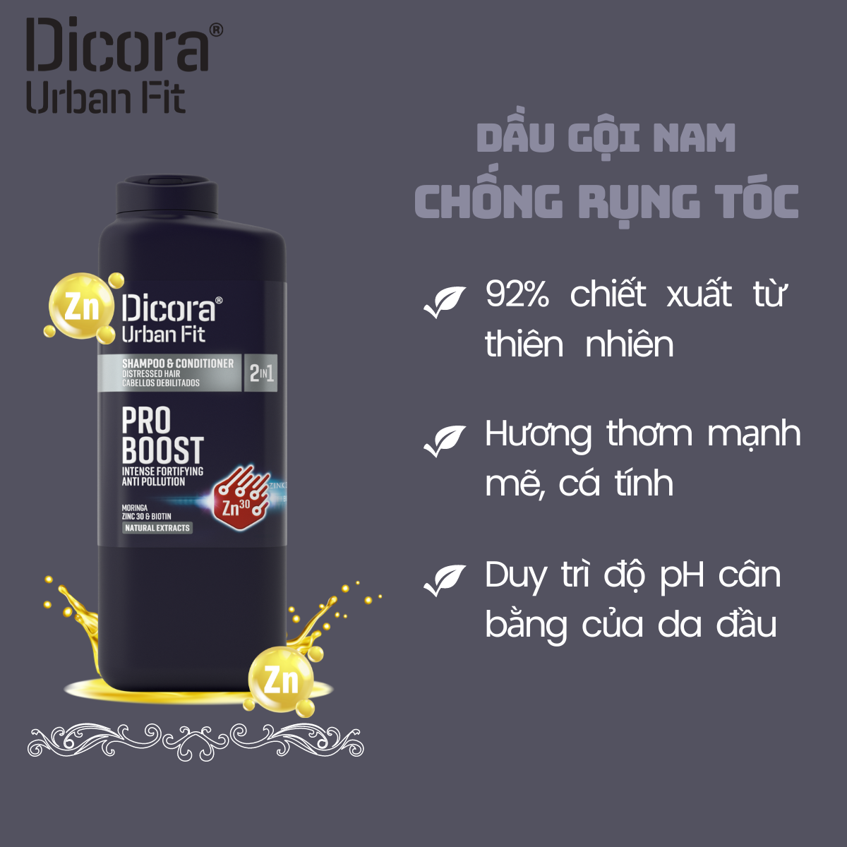  Dicora Gội - xả 2 in 1 chống rụng tóc dành cho nam giới 400ml 