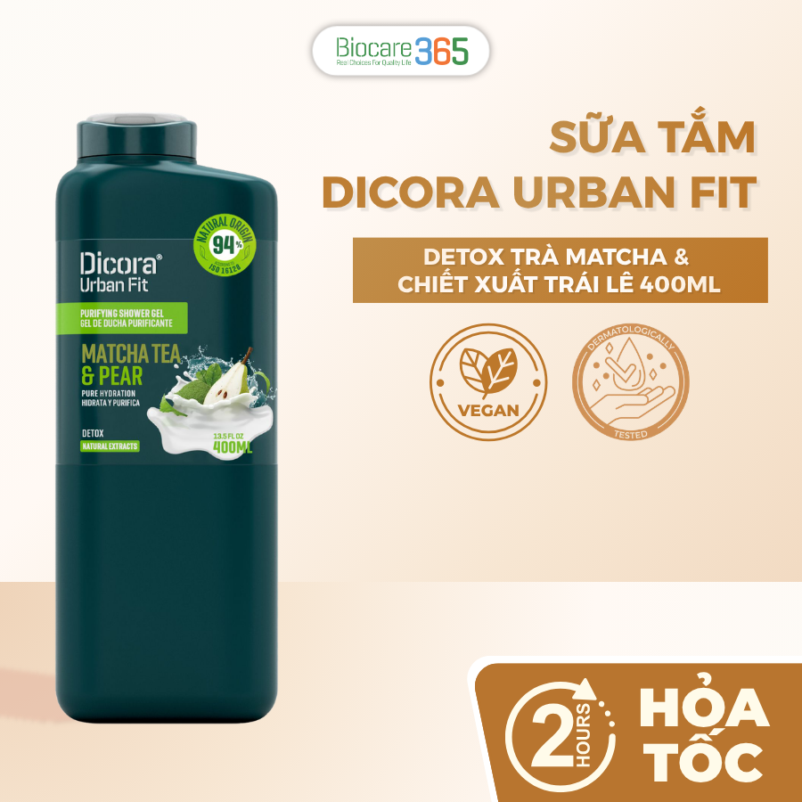 Dicora Sữa tắm Detox Trà matcha & Chiết xuất Trái Lê