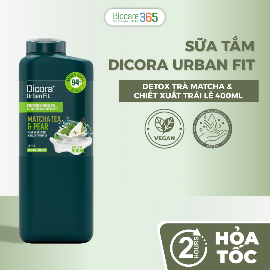 Dicora Sữa tắm Detox Trà matcha & Chiết xuất Trái Lê