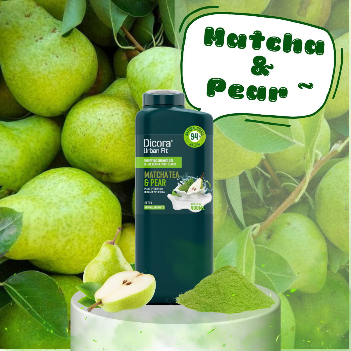 Dicora Sữa tắm Detox Trà matcha & Chiết xuất Trái Lê