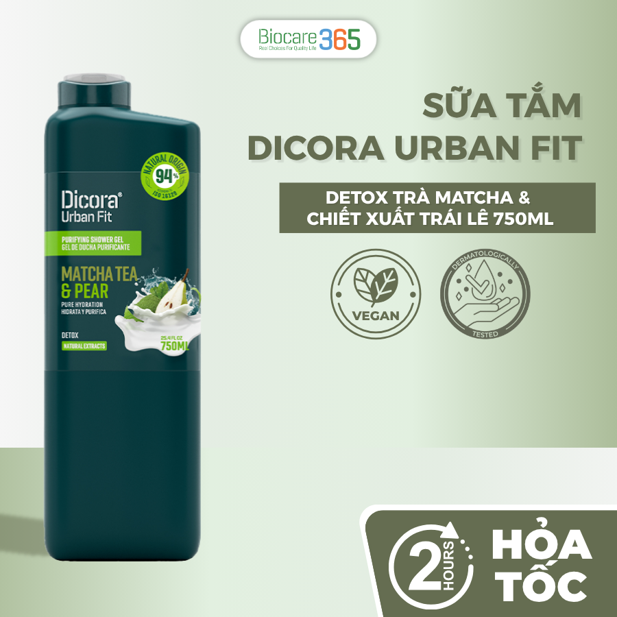 Dicora Sữa tắm Detox Trà matcha & Chiết xuất Trái Lê