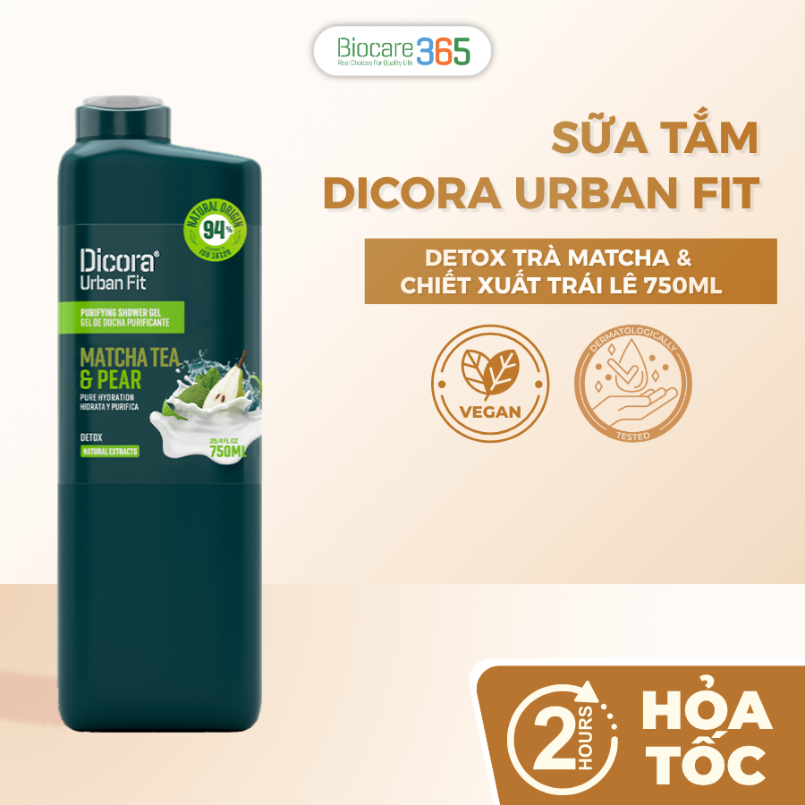 Dicora Sữa tắm Detox Trà matcha & Chiết xuất Trái Lê