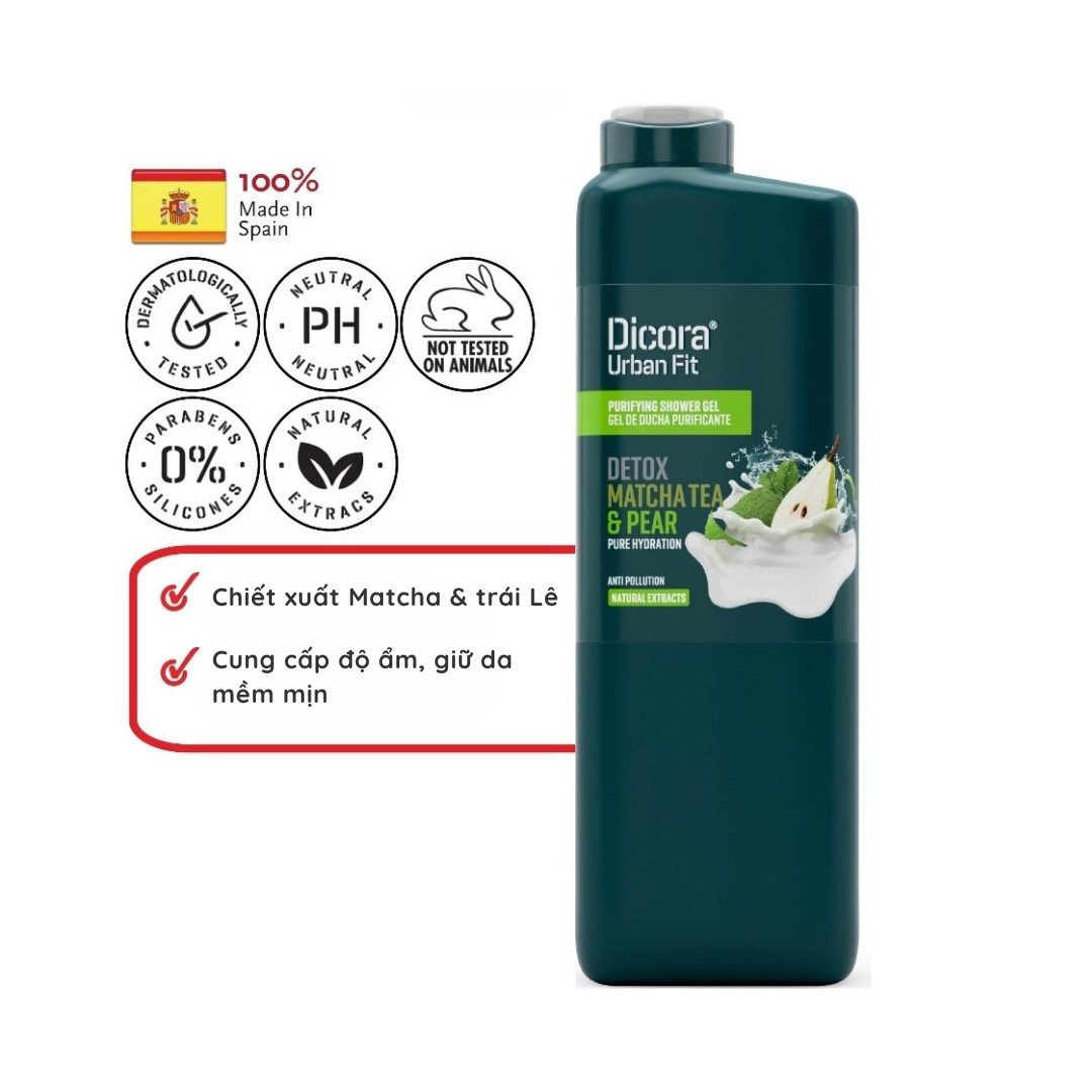 Dicora Sữa tắm Detox Trà matcha & Chiết xuất Trái Lê