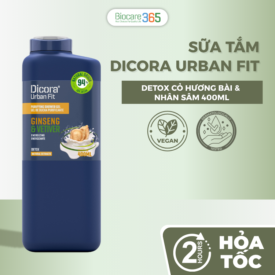 Dicora Sữa tắm Energy Cỏ hương bài & Nhân sâm