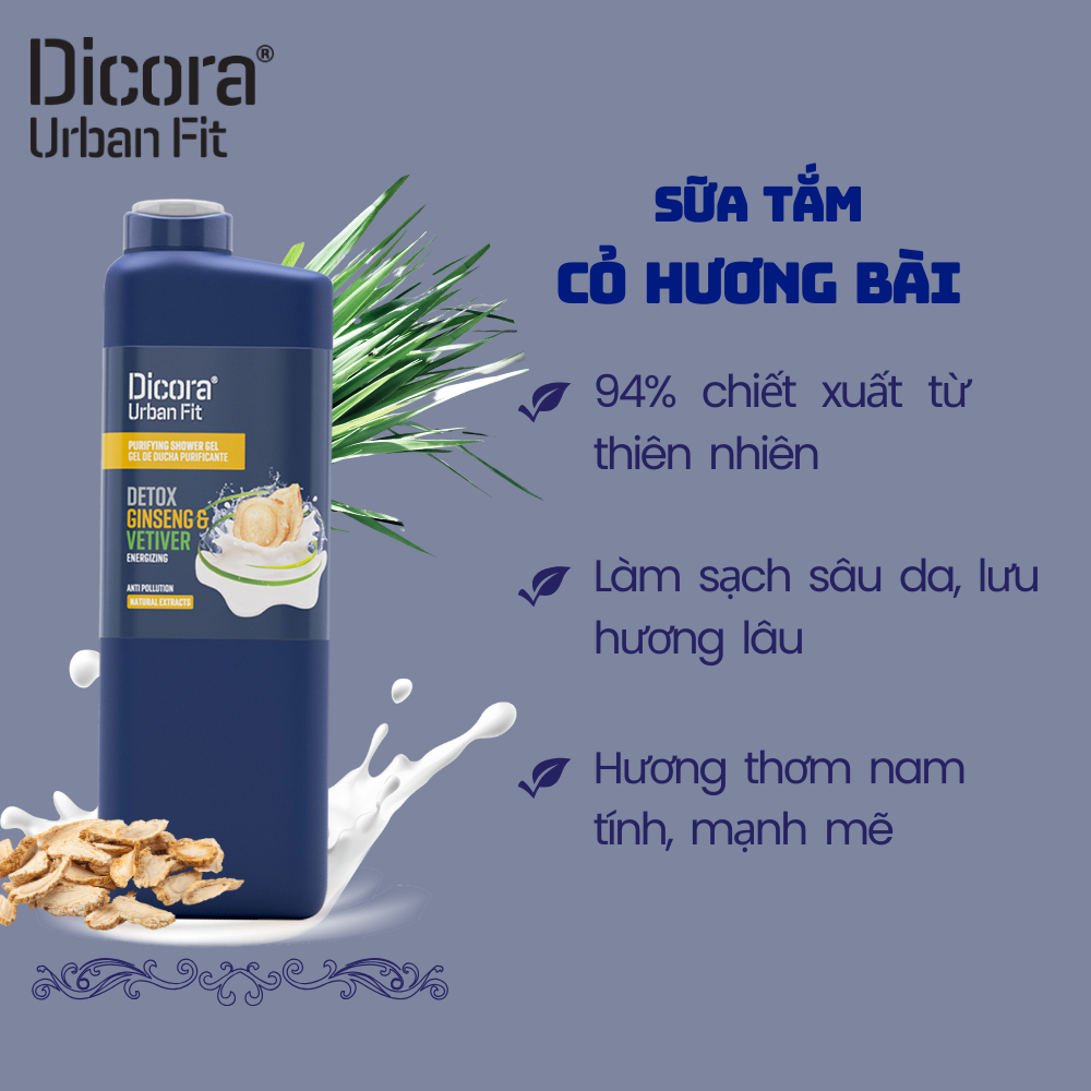 Dicora Sữa tắm Energy Cỏ hương bài & Nhân sâm