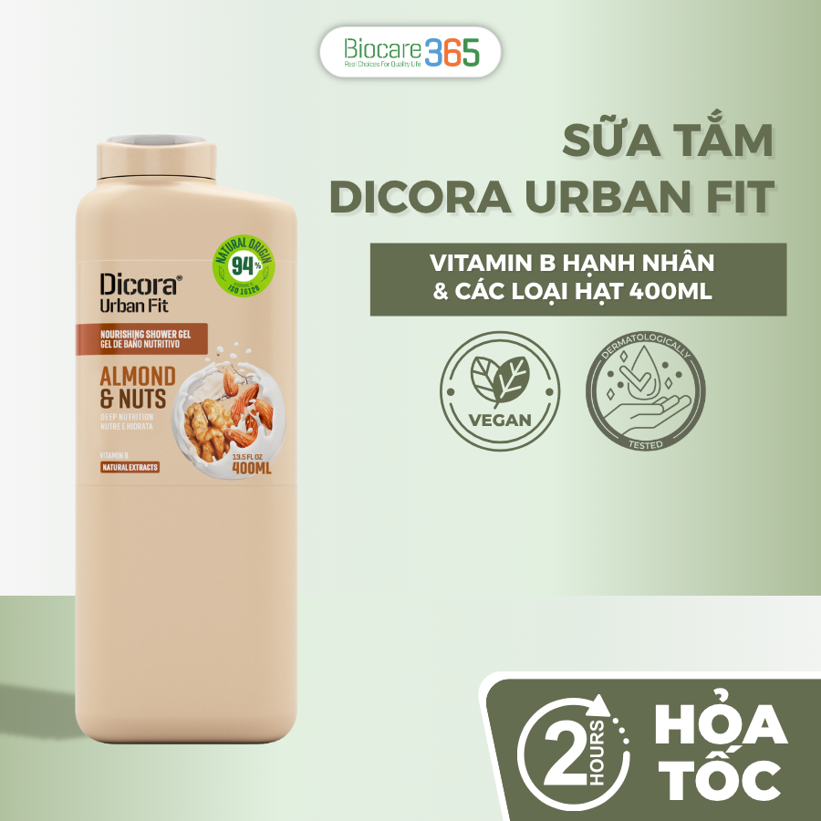 Dicora Sữa tắm Vitamin B Hạnh nhân & Các loại hạt