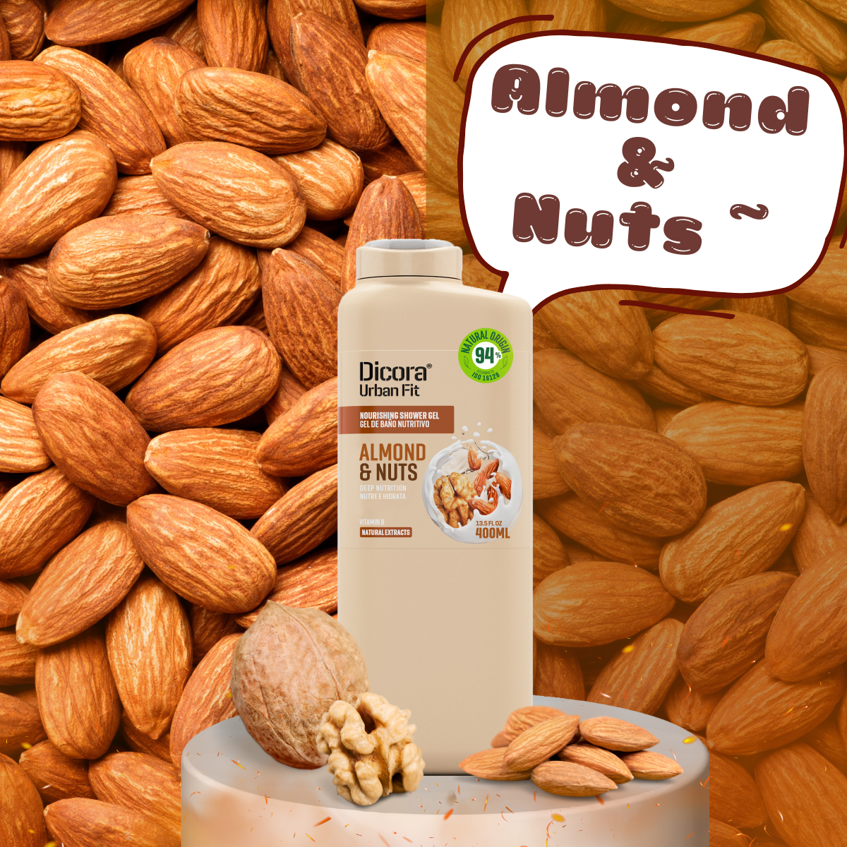 Dicora Sữa tắm Vitamin B Hạnh nhân & Các loại hạt