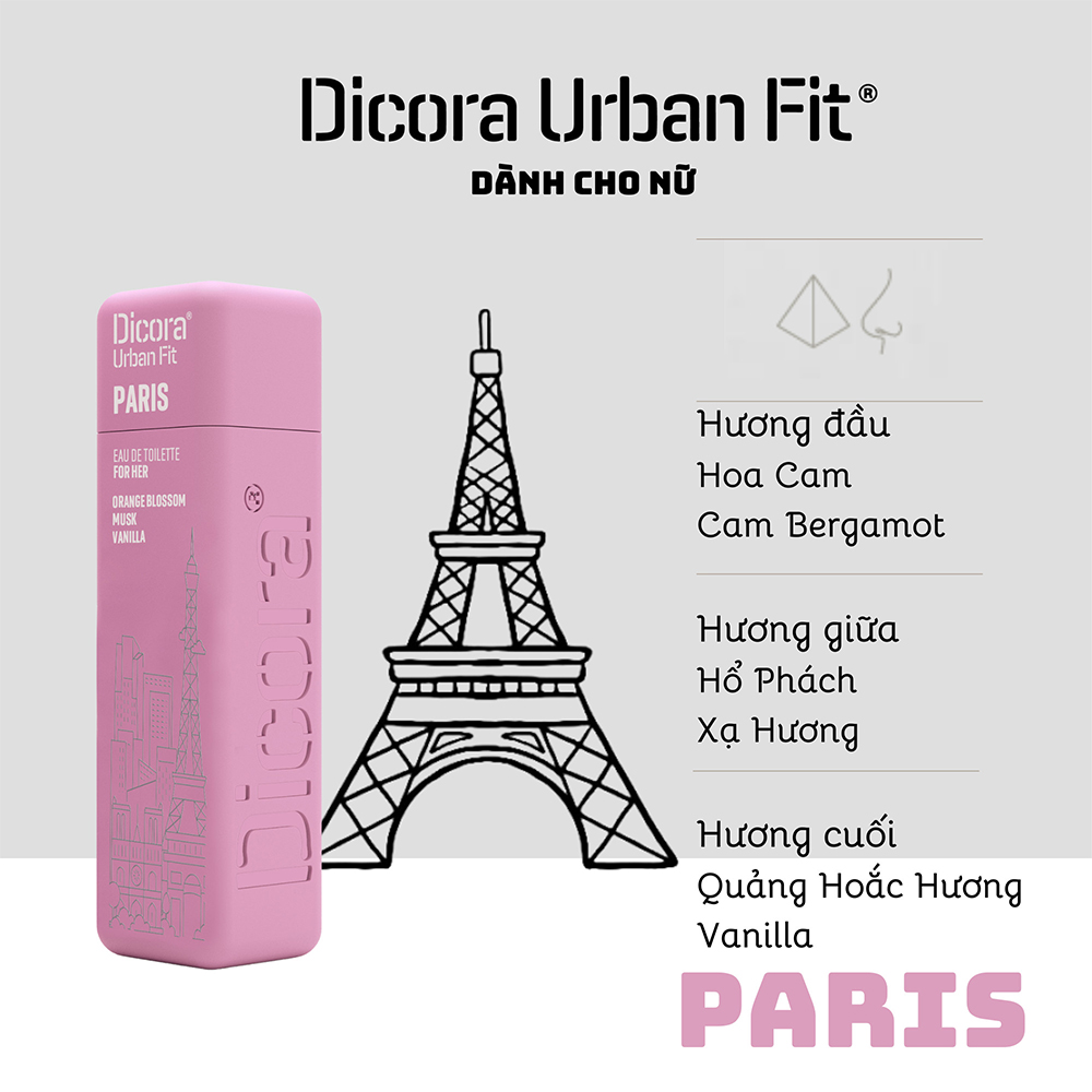  Dicora Urban Fit Dicora UF EDT Paris / Dicora Nuớc hoa Paris 