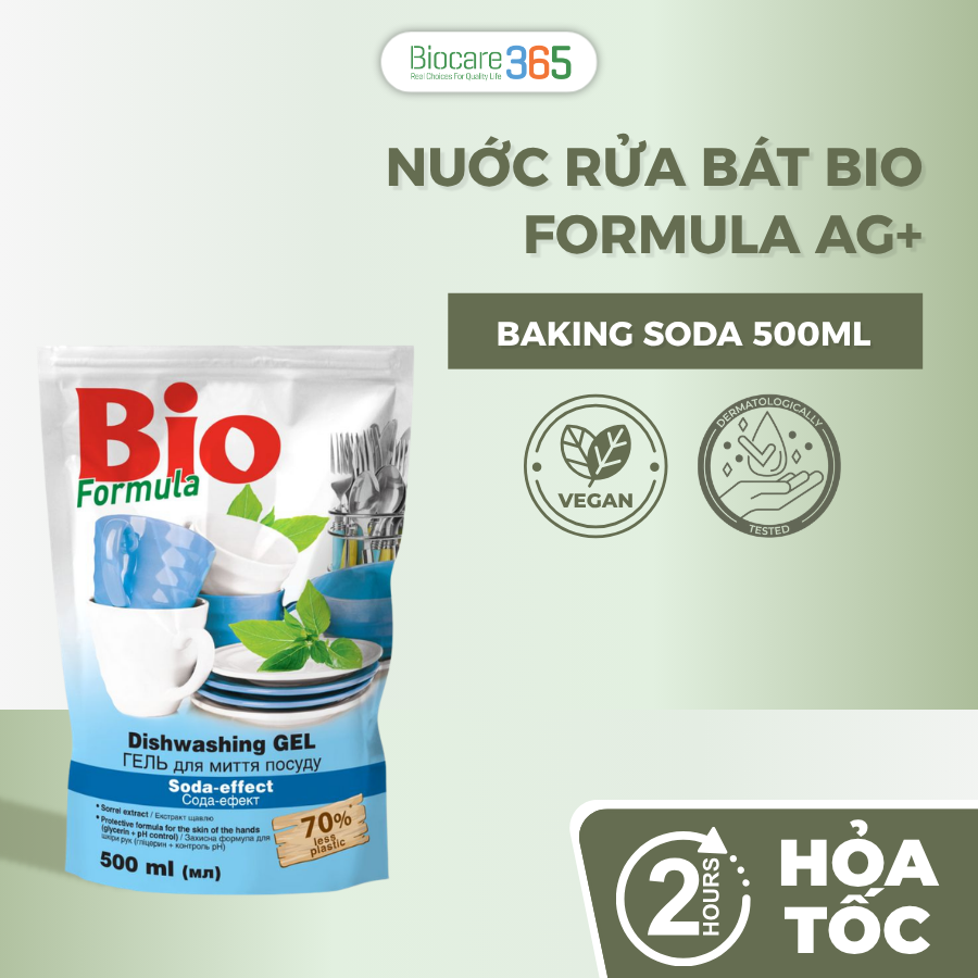 Diswashing Gel Soda-effect - Gel rửa bát Soda dạng túi 500ml
