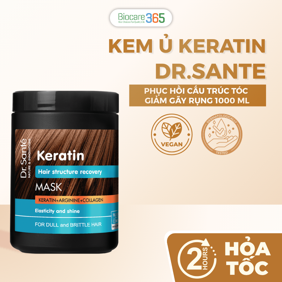 Dr.Sante Keratin Kem ủ phục hồi cấu trúc tóc 1000 ml