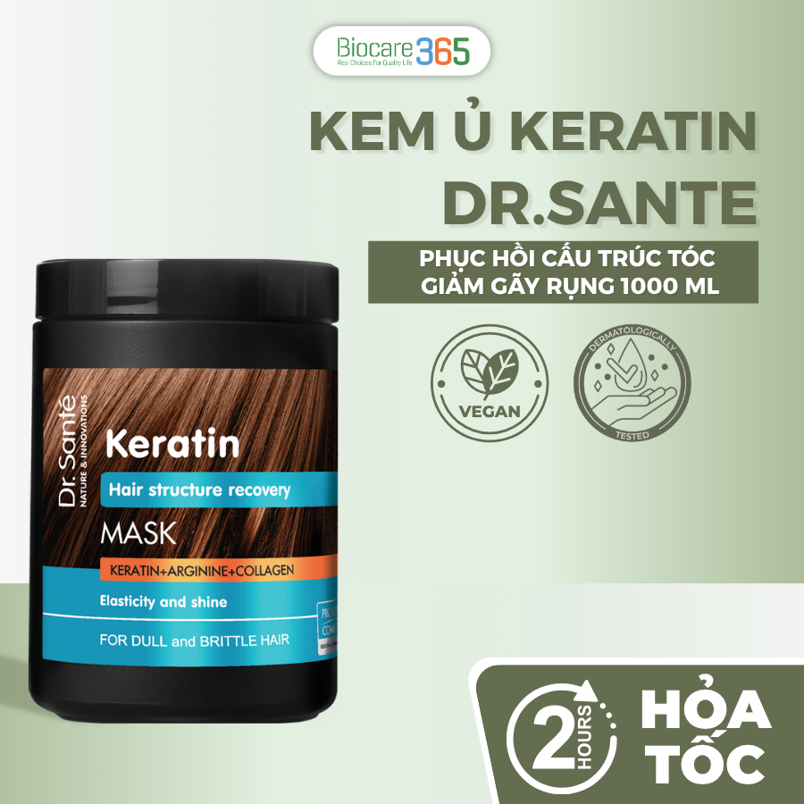 Dr.Sante Keratin Kem ủ phục hồi cấu trúc tóc 1000 ml