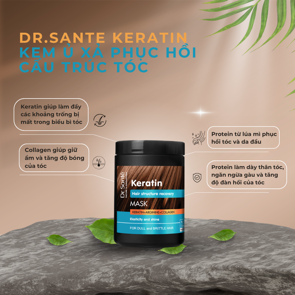  Dr.Sante Keratin Kem ủ phục hồi cấu trúc tóc 1000 ml 