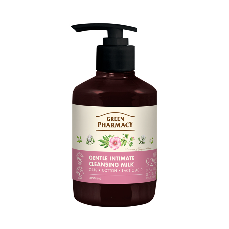 Dung Dịch Vệ Sinh Dạng Sữa Green Pharmacy Làm Dịu Da “Yến Mạch và Hạt Bông” 370ml