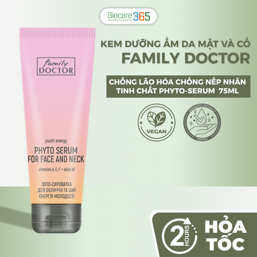 Family Doctor Tinh chất dưỡng da mặt và cổ “Năng lượng tuổi trẻ” 75ml