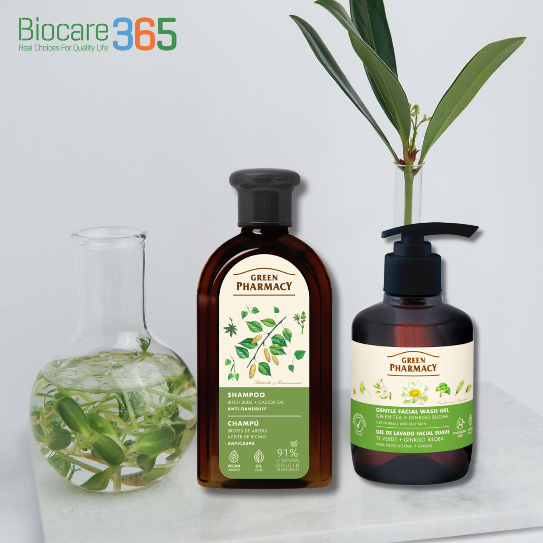 Gel rửa mặt Green Pharmacy chiết xuất Trà xanh và Lá bạch quả 270ml - Dành cho da thường & da dầu